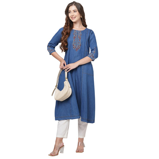 Denim Beautiful A-line Kurti