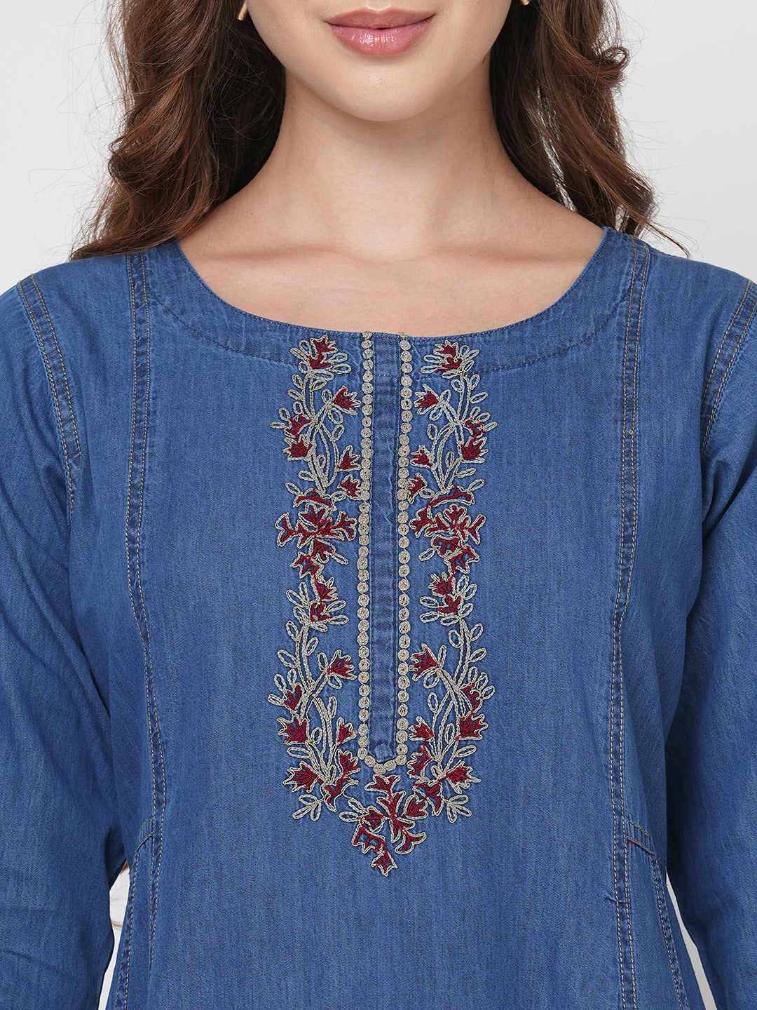 Denim Beautiful A-line Kurti