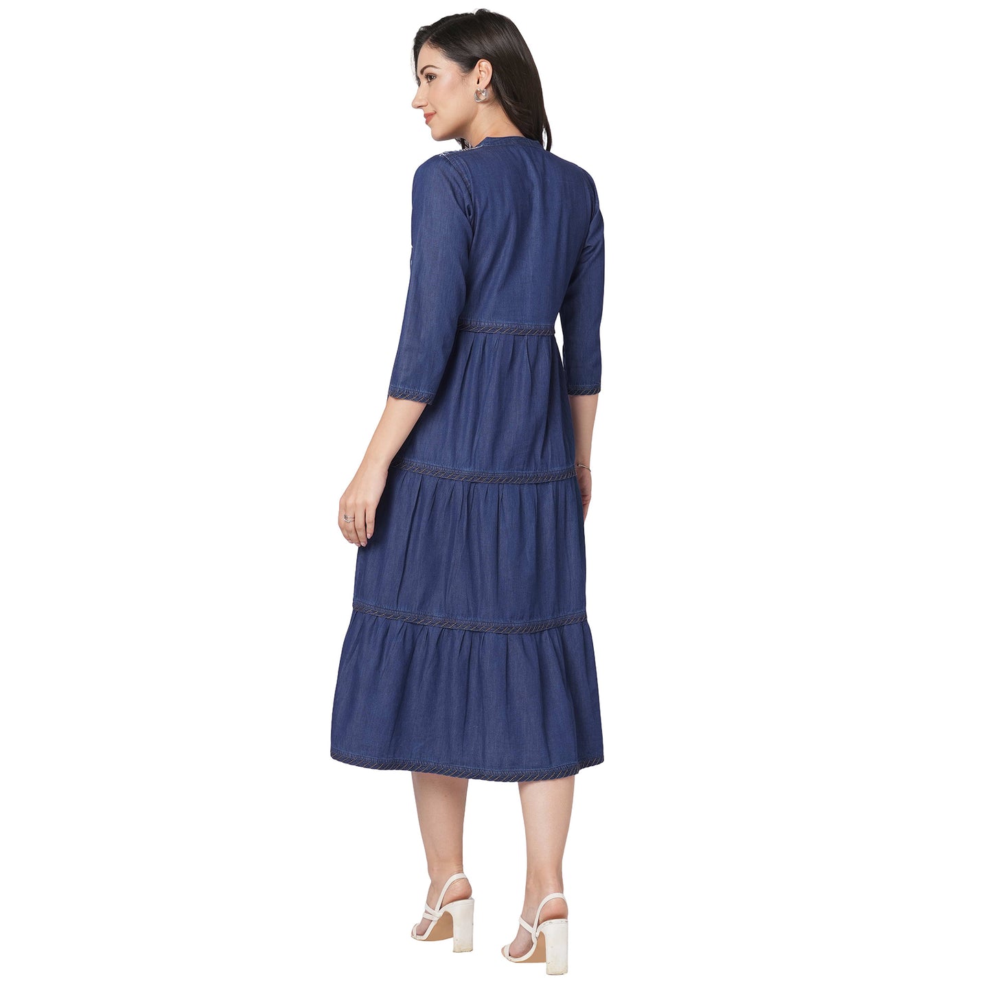 GIA Denim Classic Dress for Women, All time All Seasons Fashion