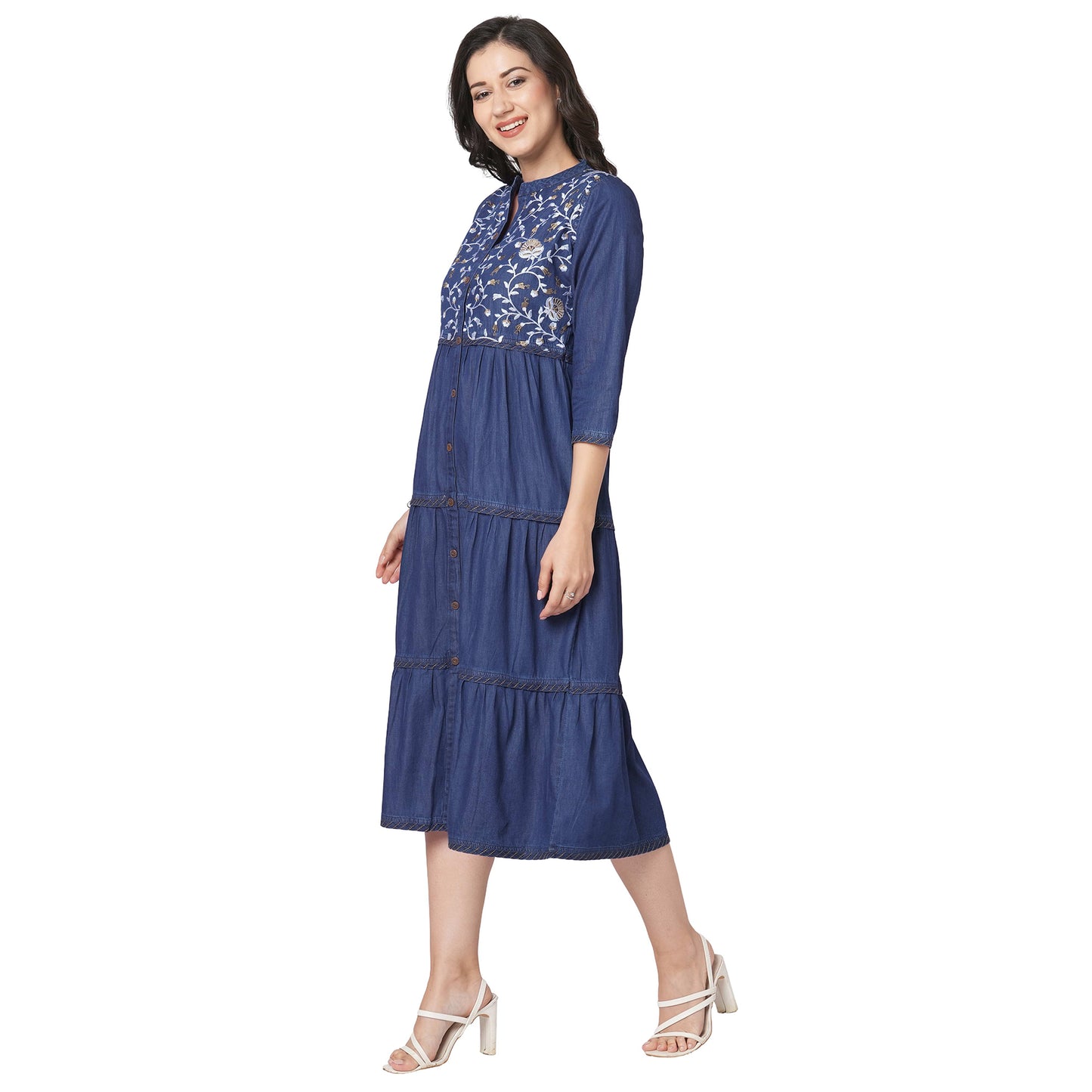 GIA Denim Classic Dress for Women, All time All Seasons Fashion