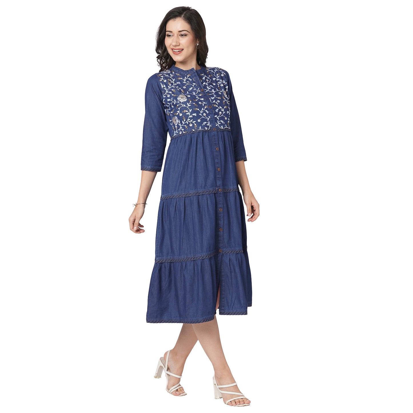 GIA Denim Classic Dress for Women, All time All Seasons Fashion