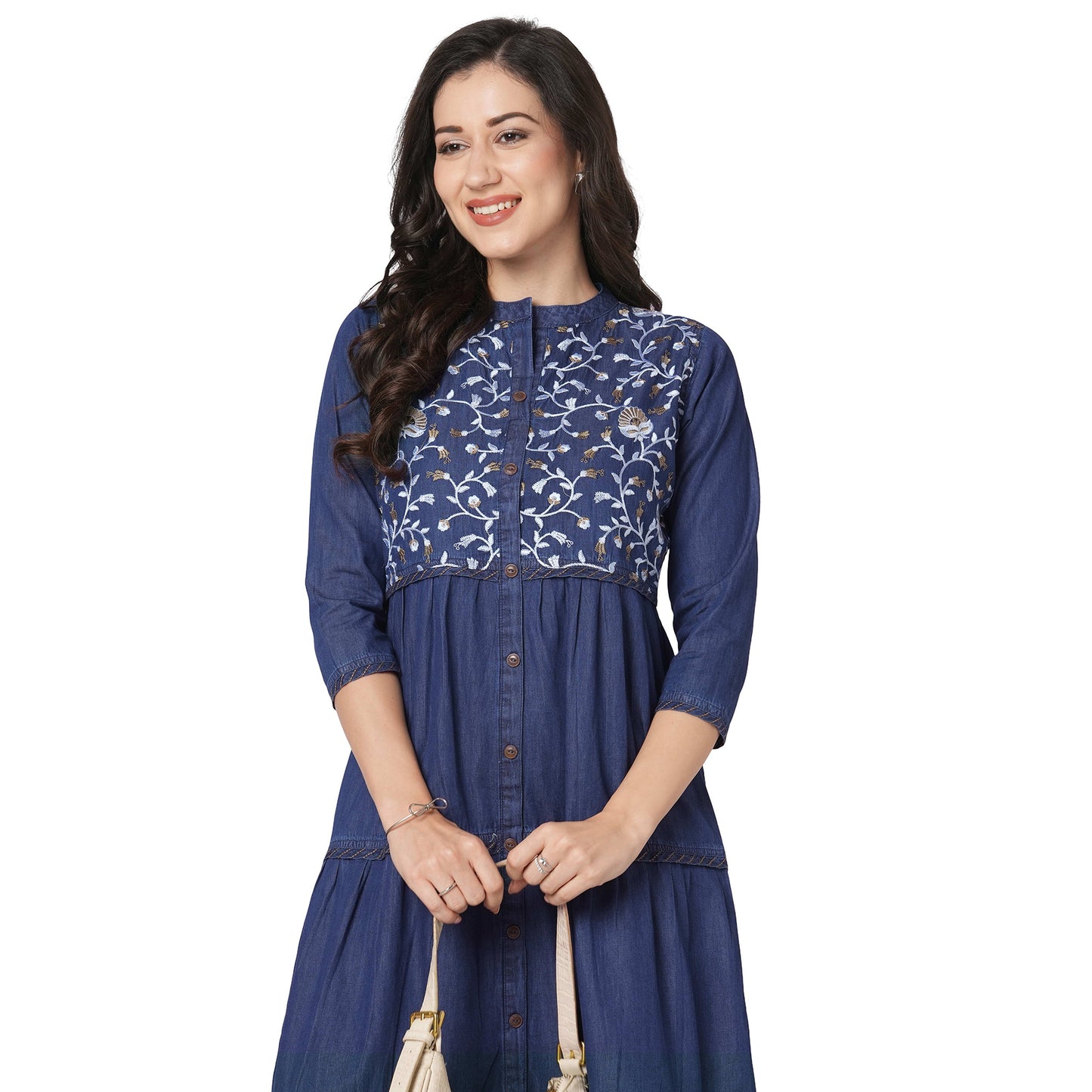 GIA Denim Classic Dress for Women, All time All Seasons Fashion