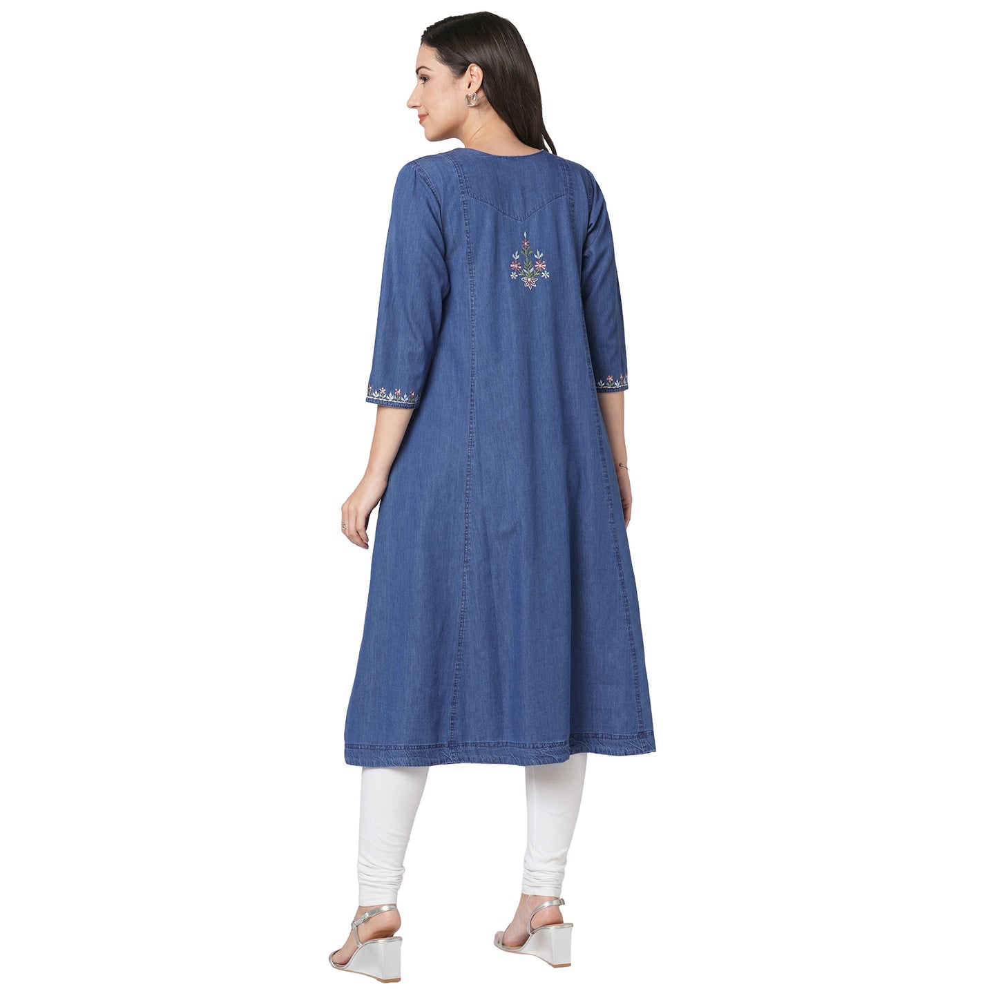 GIA Denim Little Embroidery Kurti
