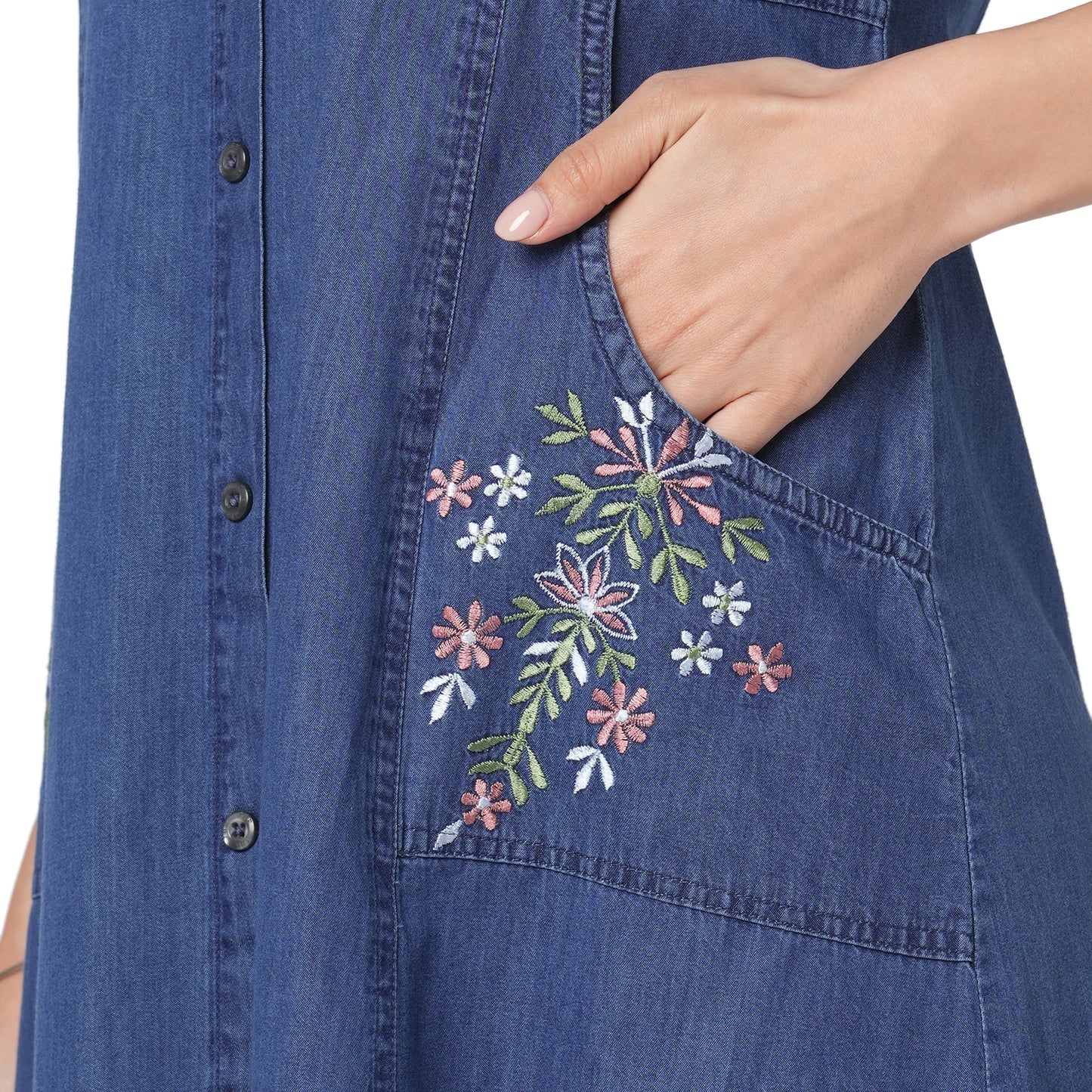 GIA Denim Little Embroidery Kurti