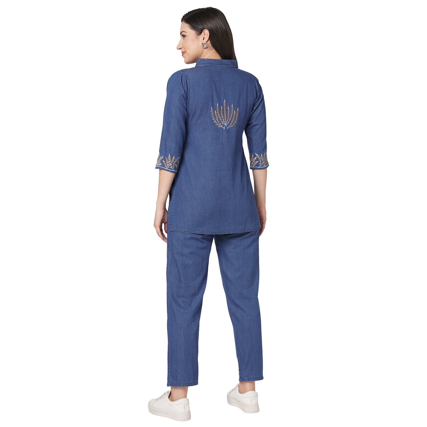GIA Cotton Denim Dress, co-ord Set for Women Comfortable Trouser
