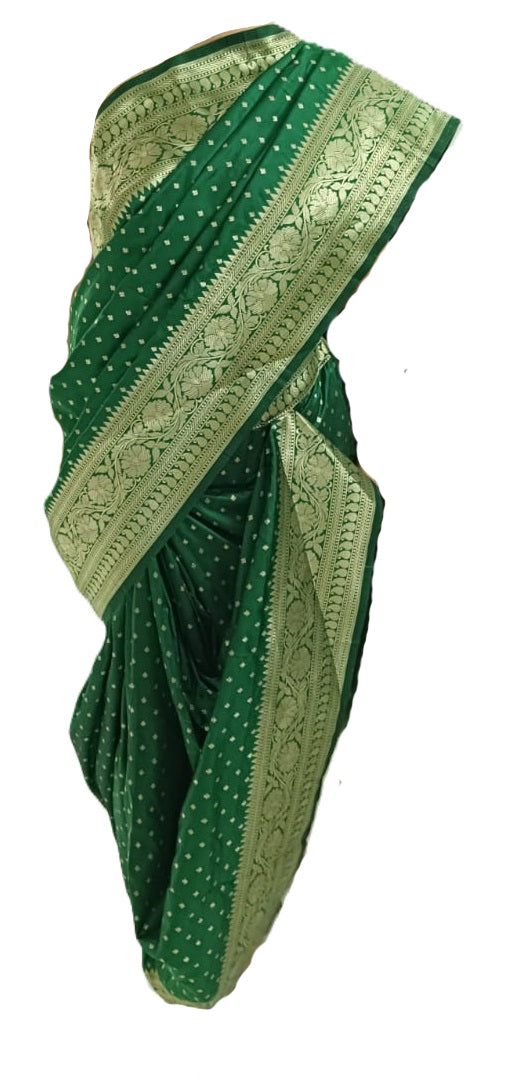 nauvaari sarees for women Wedding special Banarasi (Green)