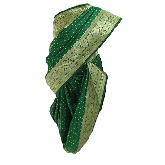 nauvaari sarees for women Wedding special Banarasi (Green)