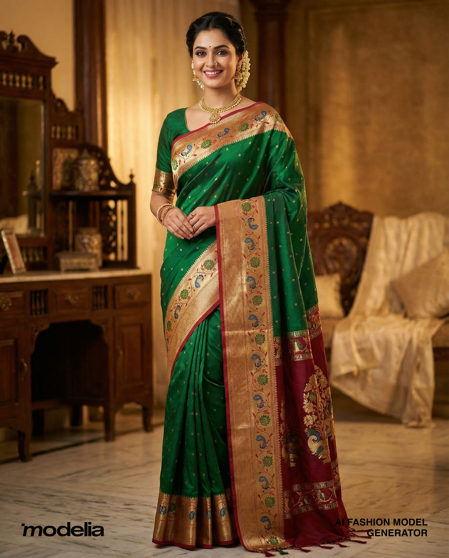 Paithani Sarees for Women kalanjali Silk With Blouse Piece, Bridal Collection