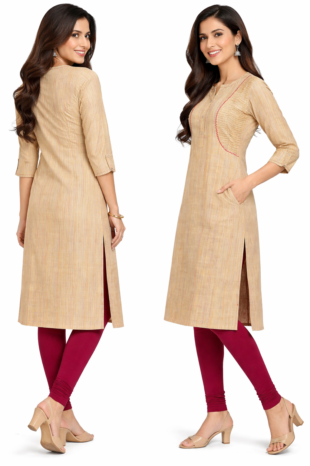 Cotton Kurti for Women Summer Special Cream Colour