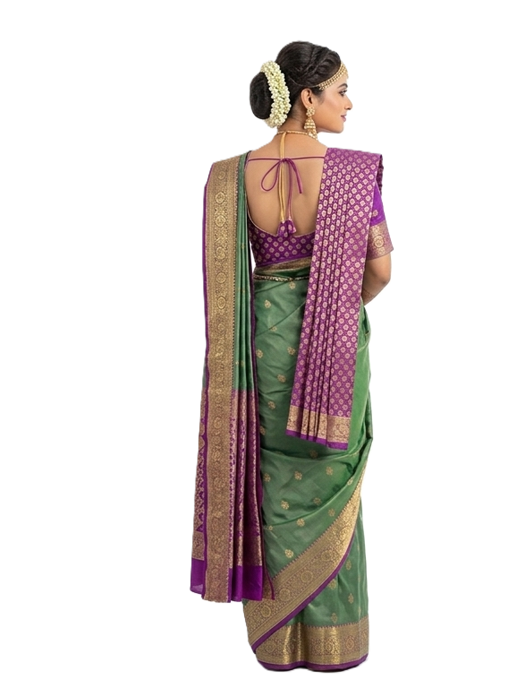 Shela For Bride Paithani Semi Silk. Purple