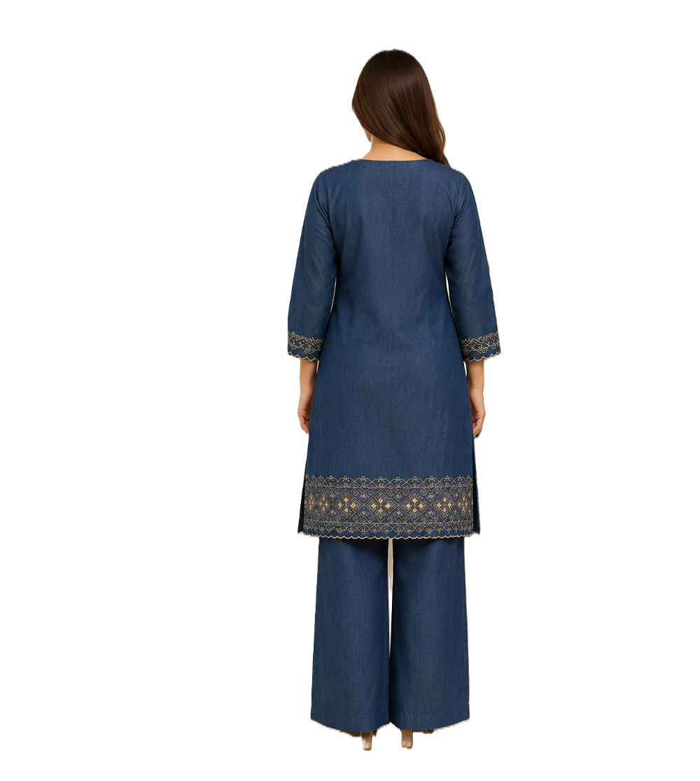 Cotton Denim Dress, co-ord Set for Women absolutely Comfortable Size M 40 inch chest