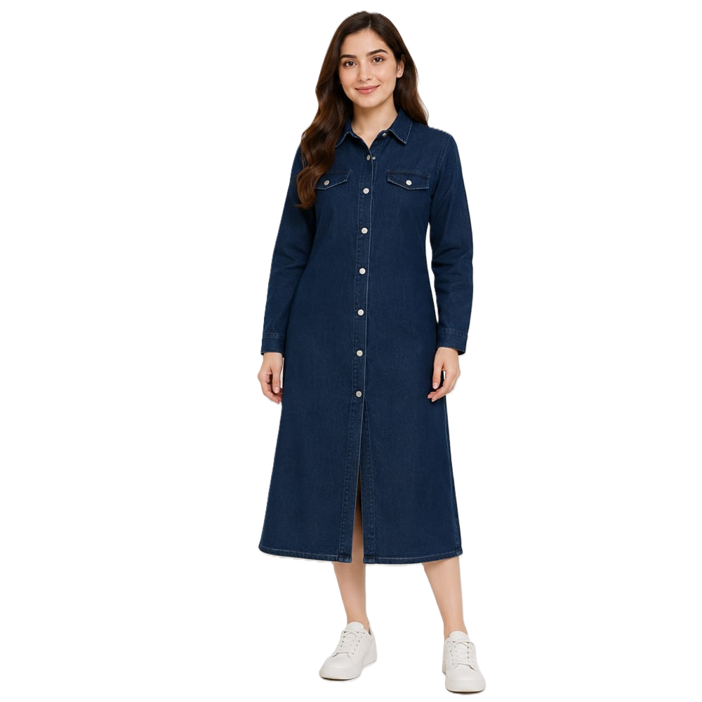 denim maxi dress online india coat style Only L size available – Rajaau Ethnics Bottom Size:28x34 Old Hollywood glamour, reimagined optimized Blue denim tumble dry Imported