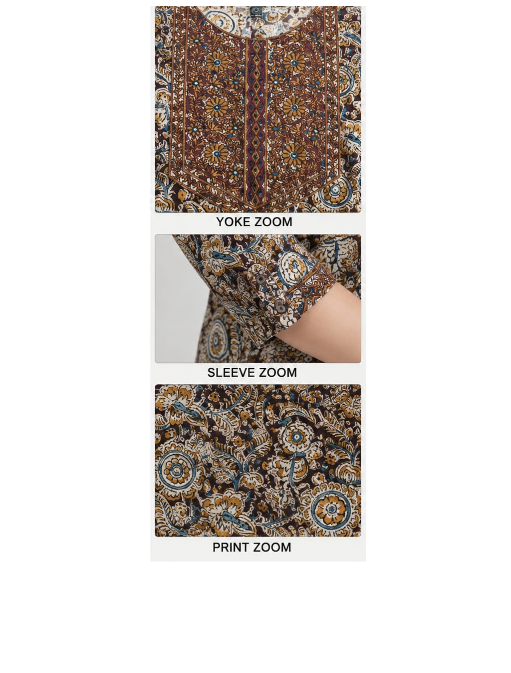 Pure Cotton Handblock Printed Kalamkari Straight Kurti for Women Red colour
