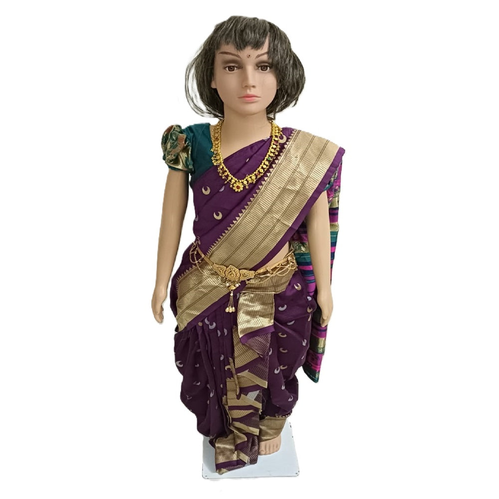 girls nauvari sari for diwali festival, wedding collection