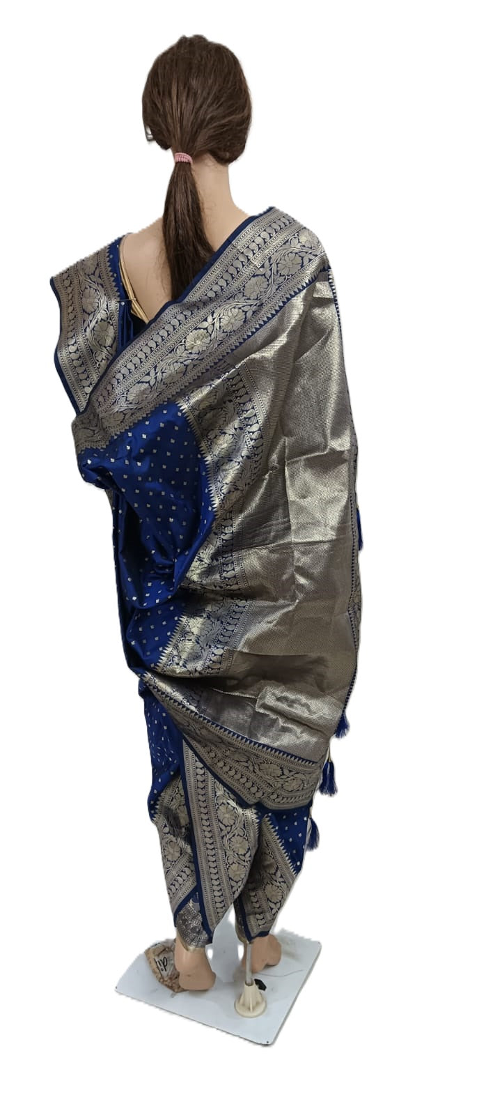 nauvaari sarees for women Wedding special Banarasi (Blue)