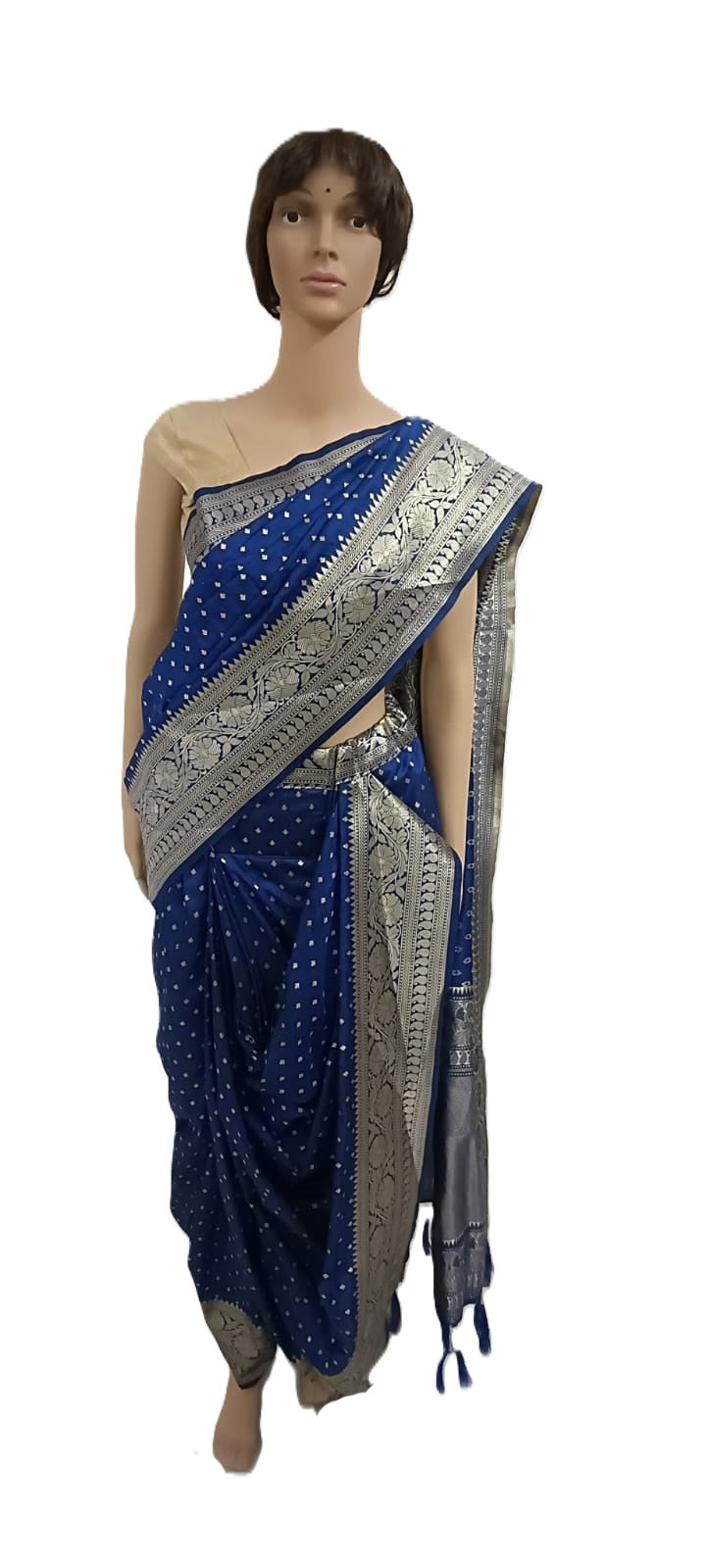 nauvaari sarees for women Wedding special Banarasi (Blue)