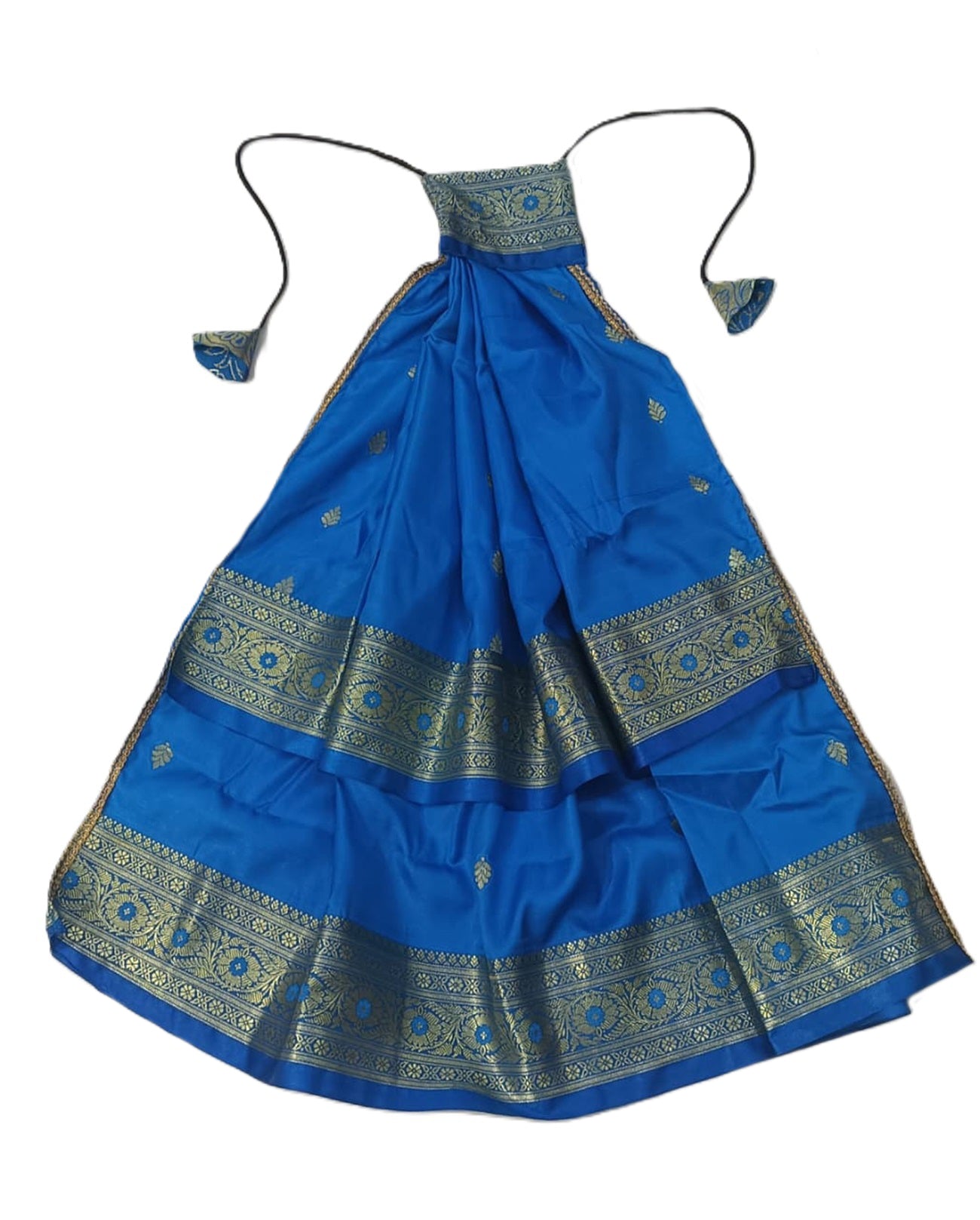 A Traditional gudi Vastra Banarasi Silk colour (Firosi) two layers
