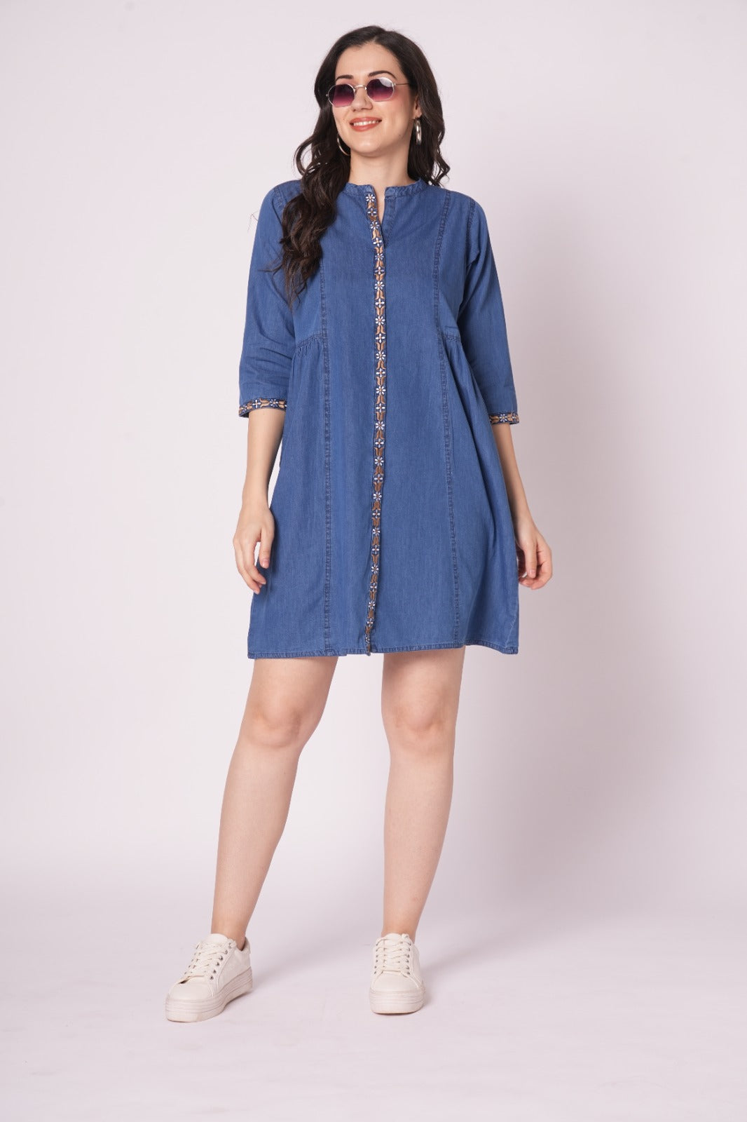 Denim kurti cum One piece  two in 1