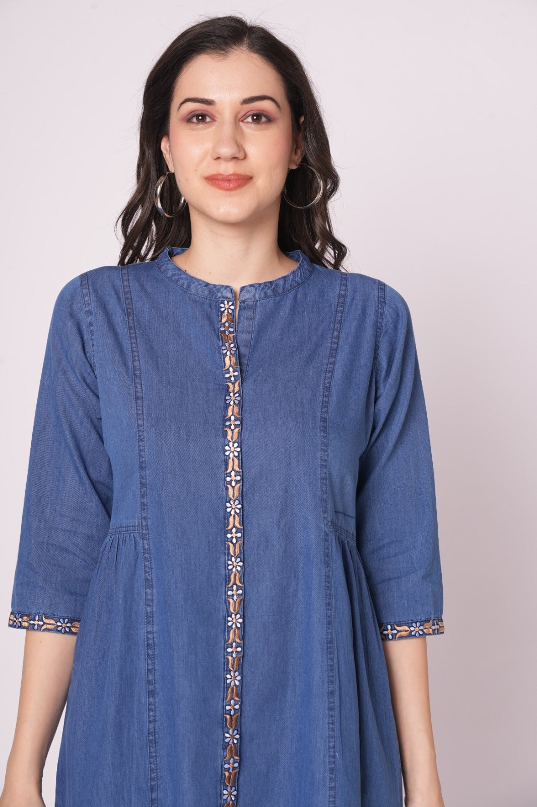Denim kurti cum One piece  two in 1