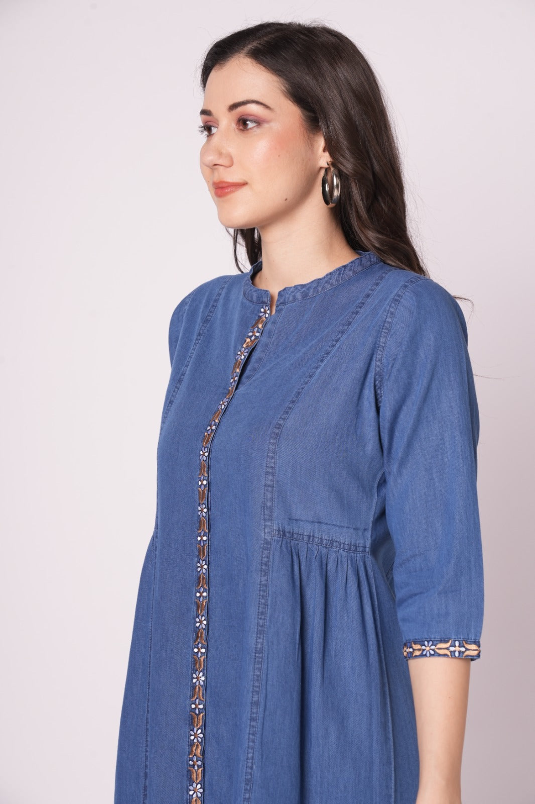 Denim kurti cum One piece  two in 1