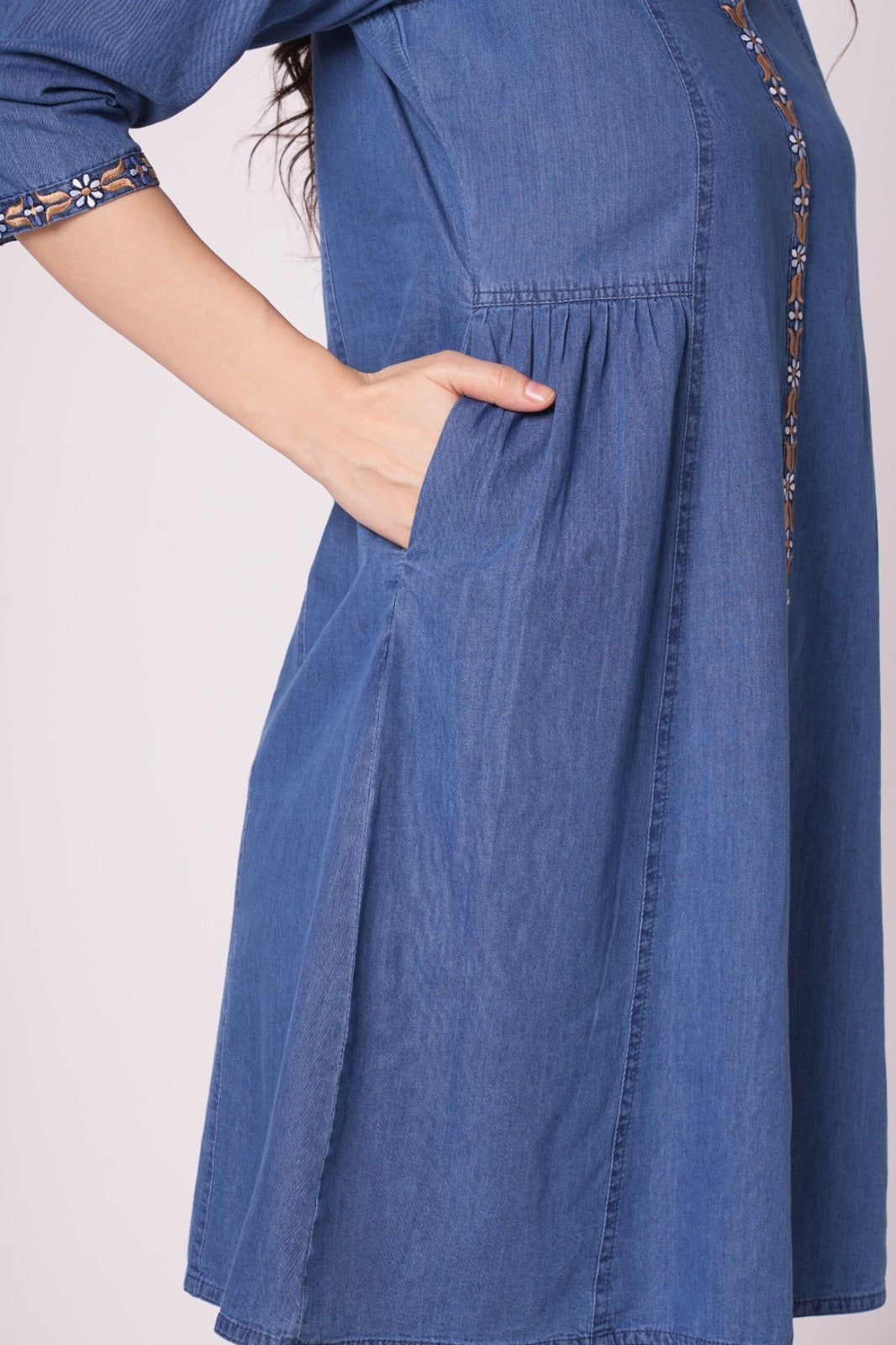 Denim kurti cum One piece  two in 1