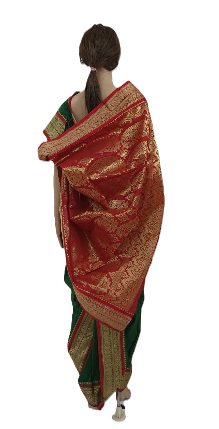 nauvaari sarees for women Wedding special Kanjivaram (Lush Green) Bridal saree
