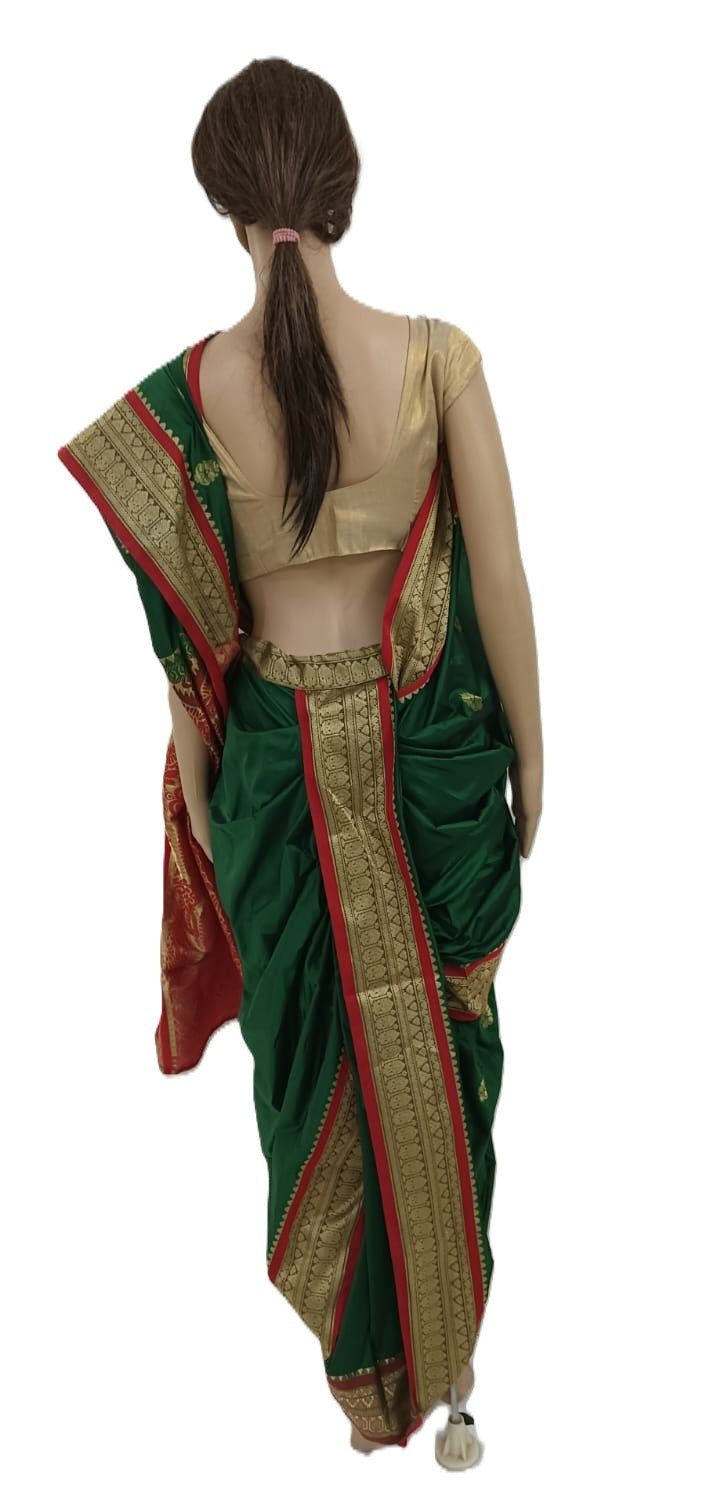 nauvaari sarees for women Wedding special Kanjivaram (Lush Green) Bridal saree