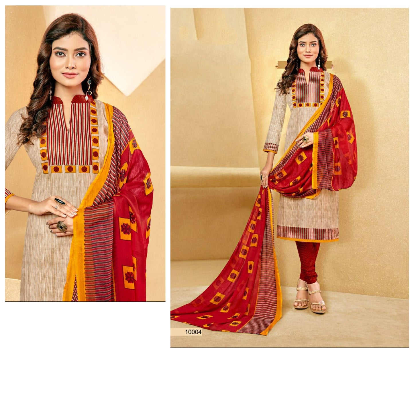 Cotton dress material Printed low cost