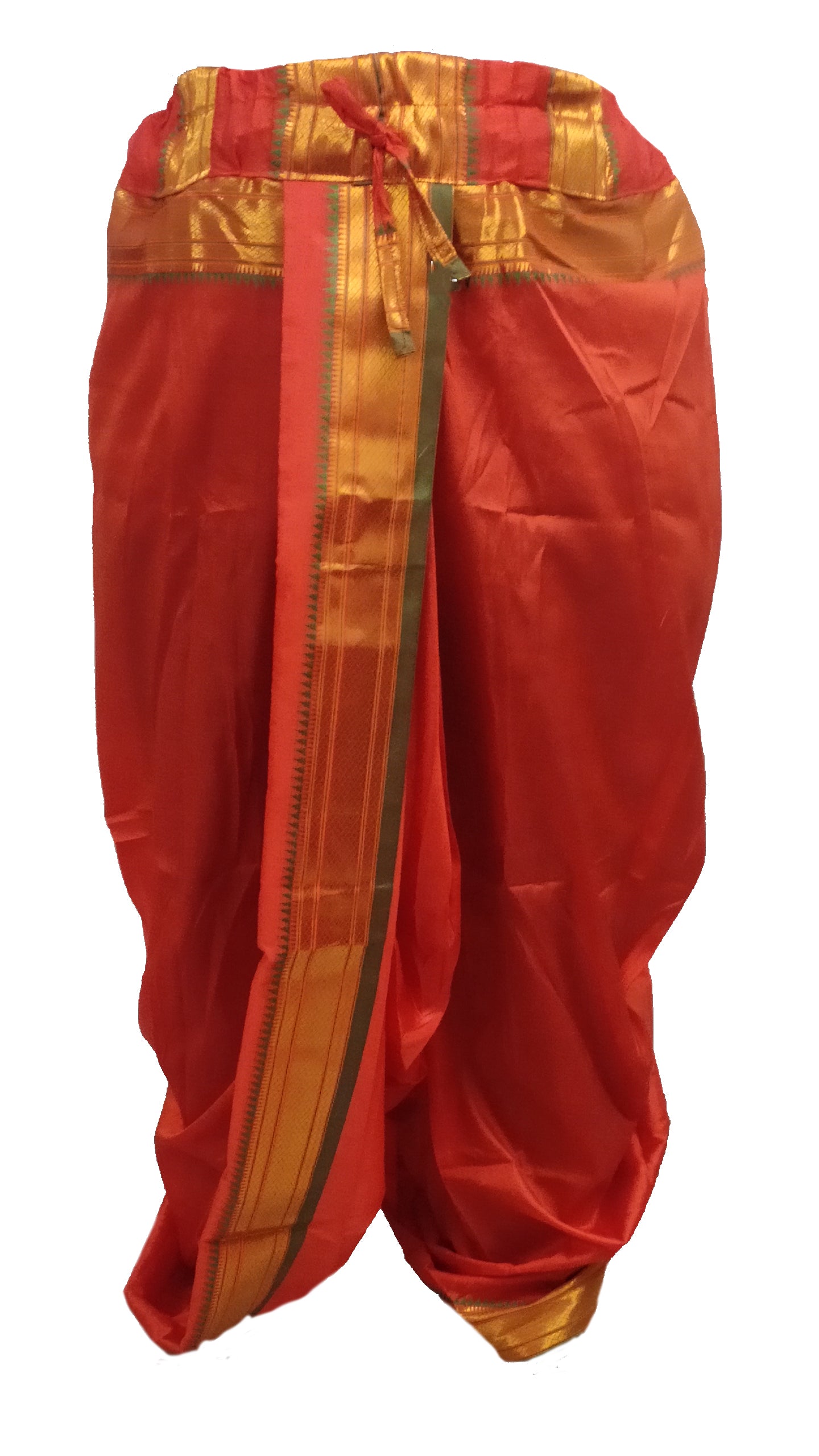 Dhoti for Men ready to wear Best for religious celebrations. Free size with Pancha Orange color