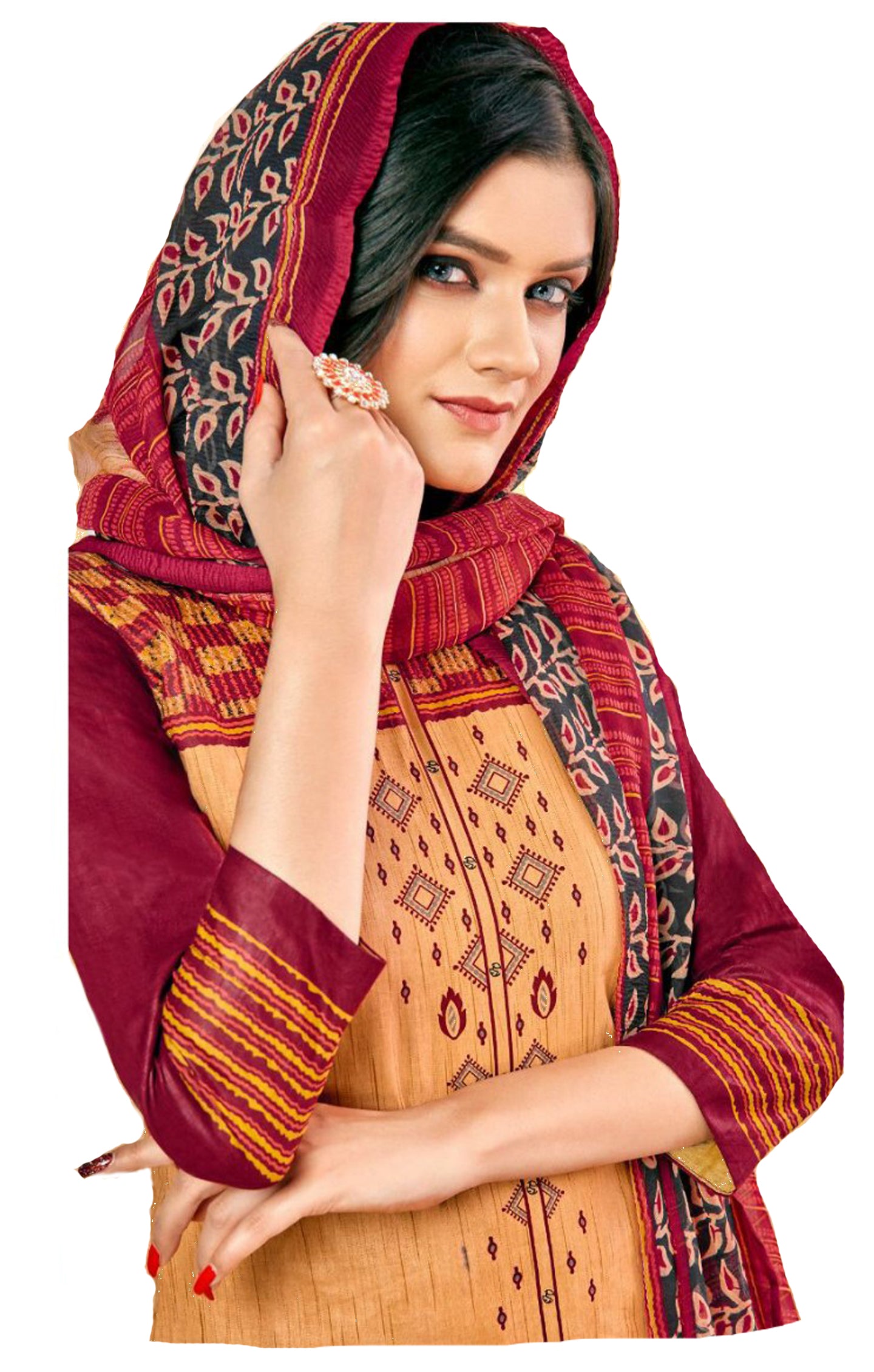 cotton Printed Multi colour Dress materials