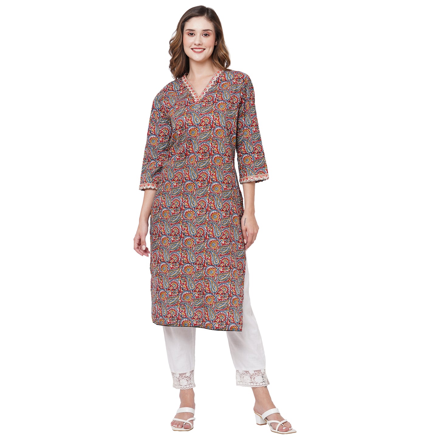 Kalamkari Print Kurtis - Cambric Cotton Plus size available