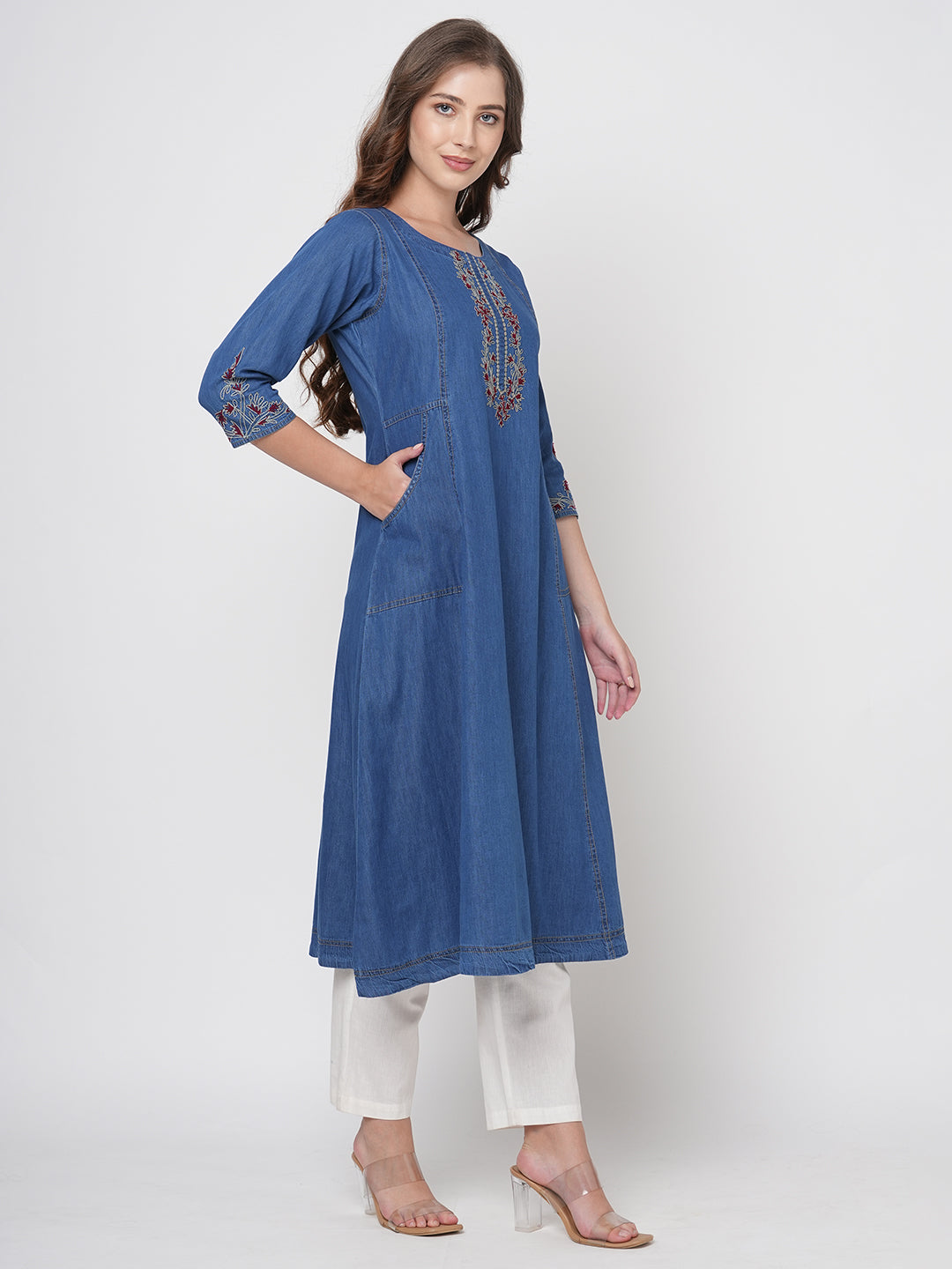 Denim Beautiful A-line Kurti