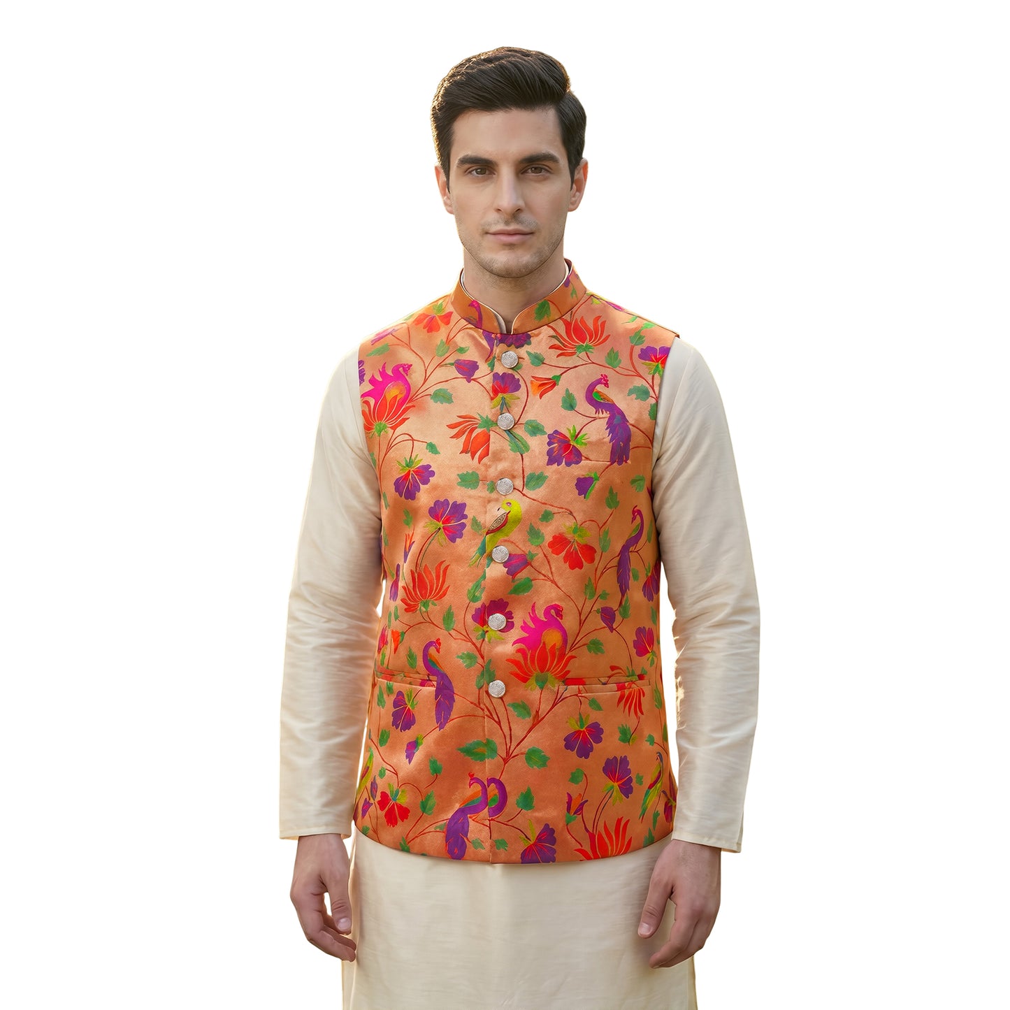 A Paithani Jacket For Men wedding collection Export quality