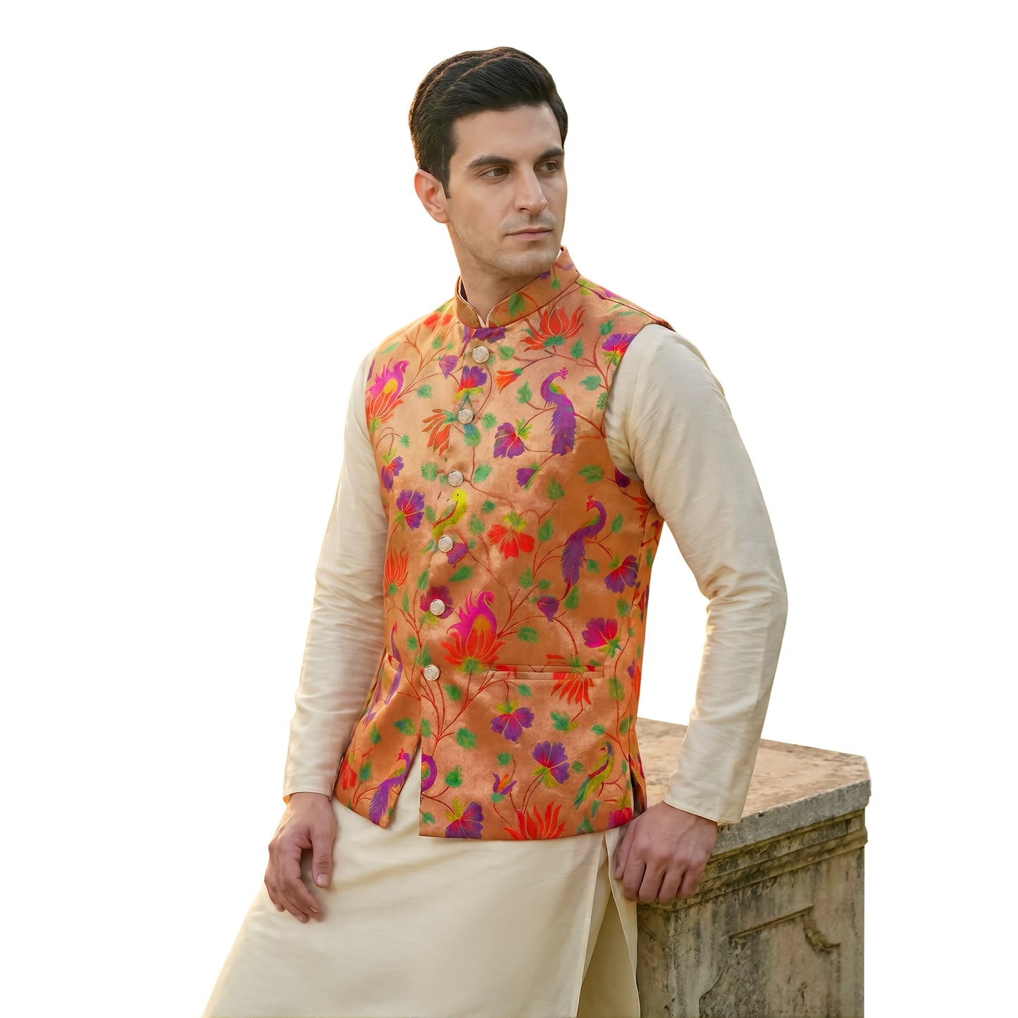A Paithani Jacket For Men wedding collection Export quality