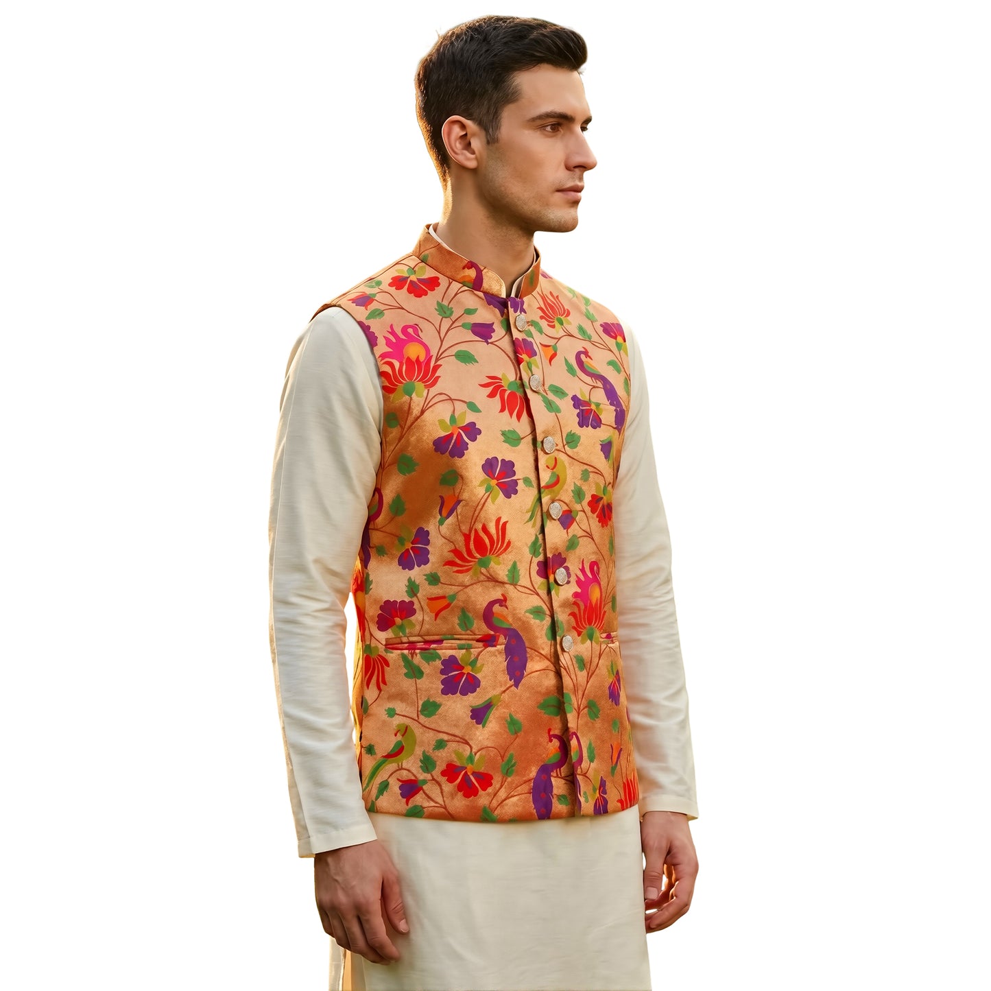 A Paithani Jacket For Men wedding collection Export quality