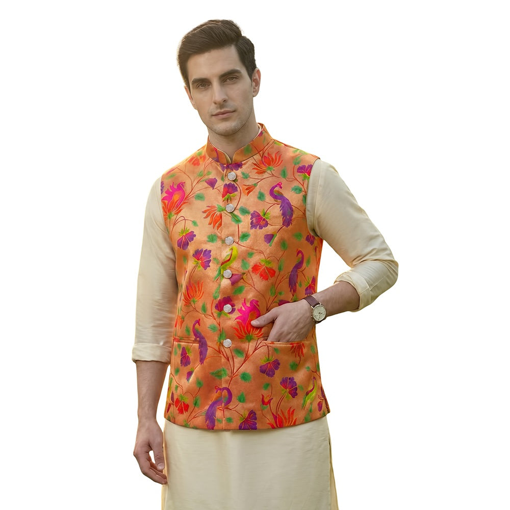 A Paithani Jacket For Men wedding collection Export quality