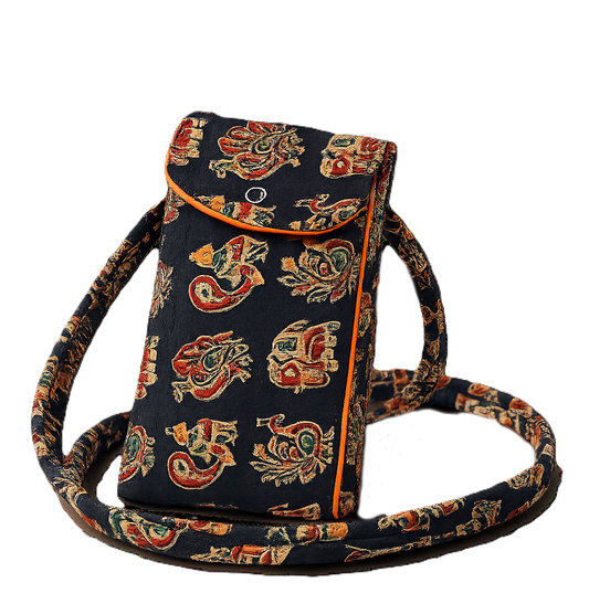 Mobile Pouch/Sling purse, Gurjari cotton traditional print