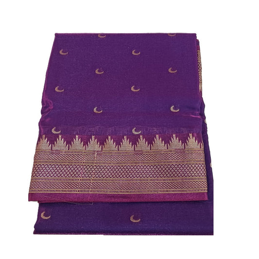 Saree paithani chandrakor woven Maau silk Purple