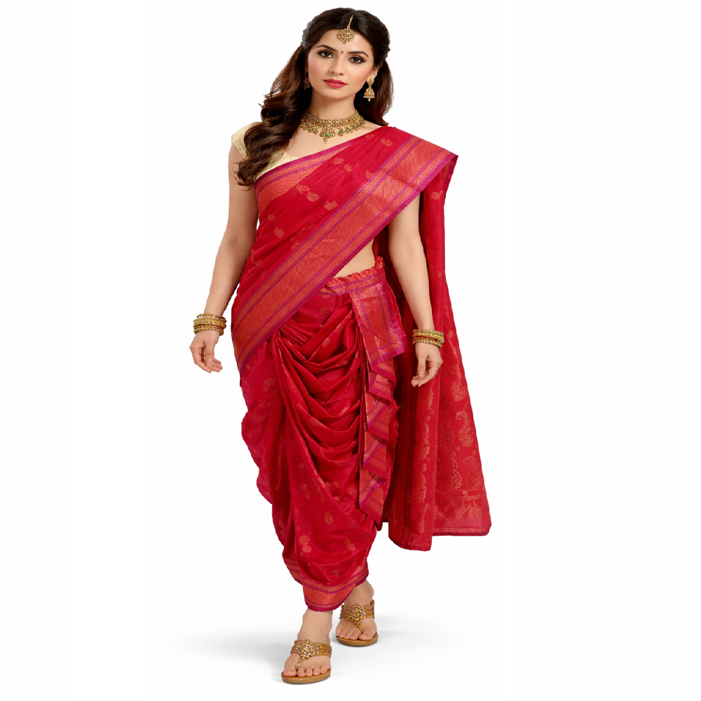 nauvari sarees for women Wedding special - Pink