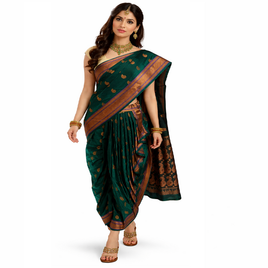 A bridal saree Indian traditional theme Nauvari