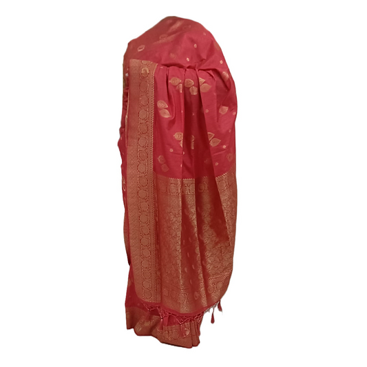 Saree for women wedding collection Dola silk (Peach colour)