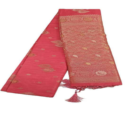 Saree for women wedding collection Dola silk (Peach colour)