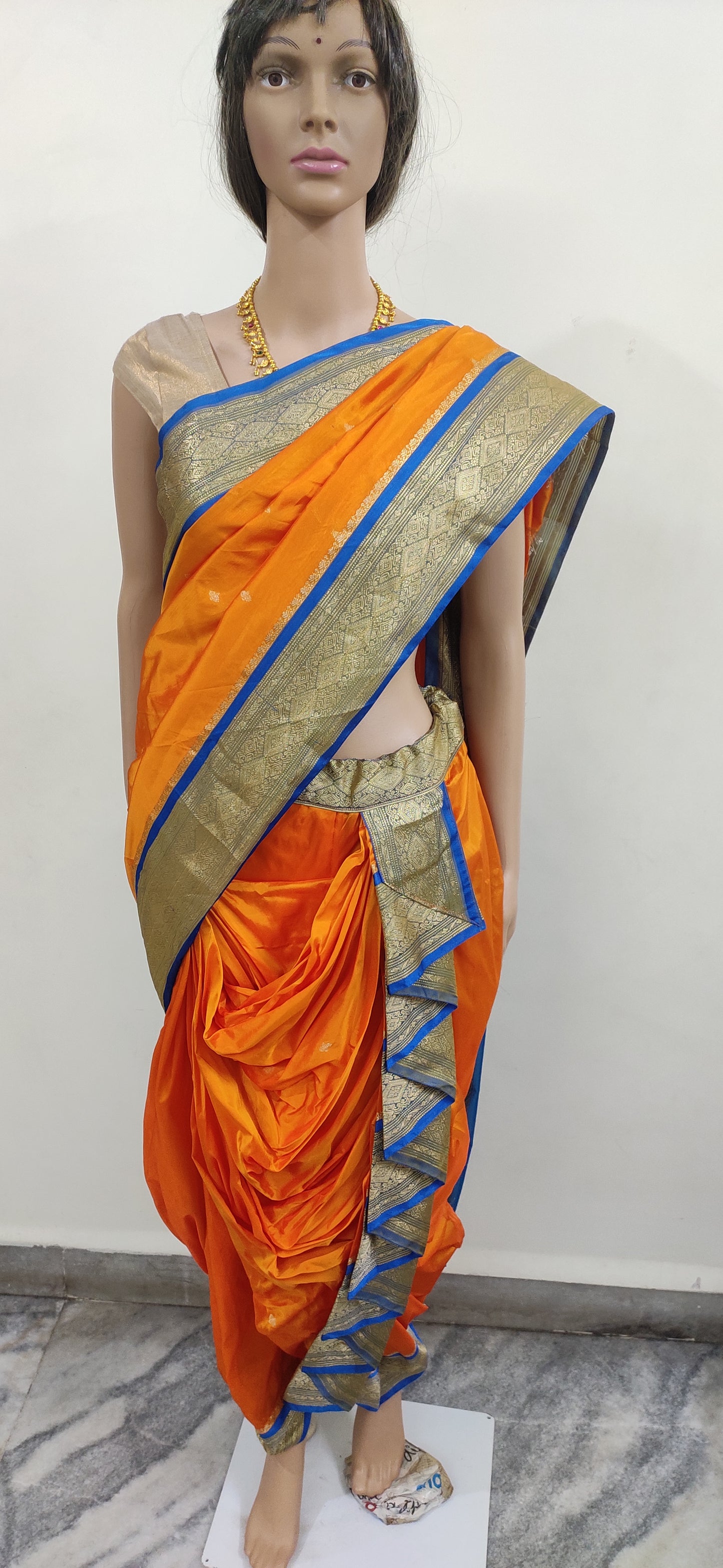 GIA Women's Tana Silk Bridal saree With Blouse Piece Mango Yellow