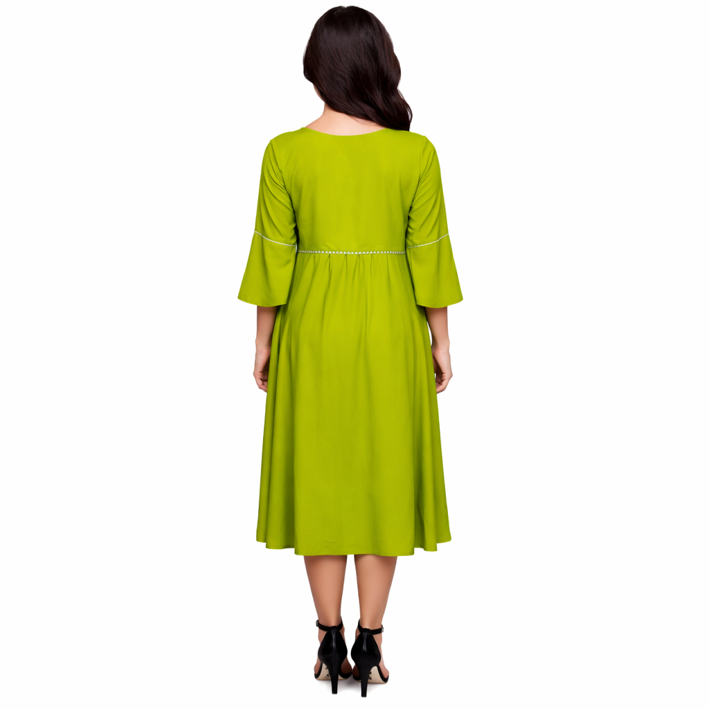 A midi Dress Fresh Green Jaipuri speciality all sizes available