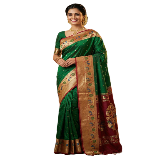 Paithani Sarees for Women kalanjali Silk With Blouse Piece, Bridal Collection