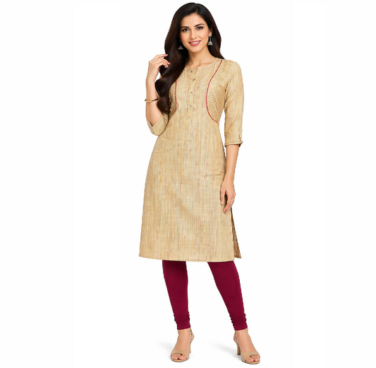 Cotton Kurti for Women Summer Special  Cream Colour