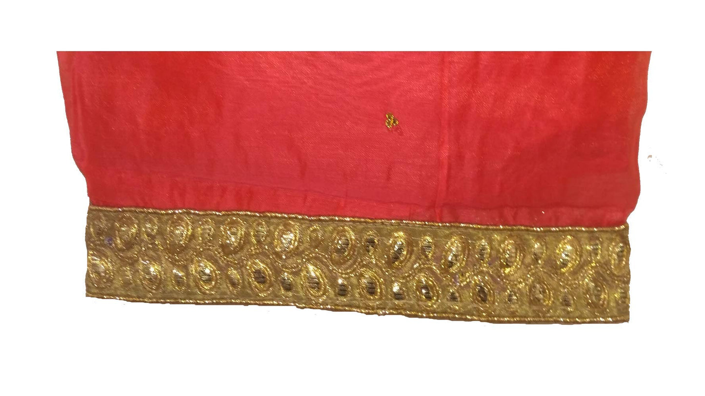 Chanderi Cotton peach dress material