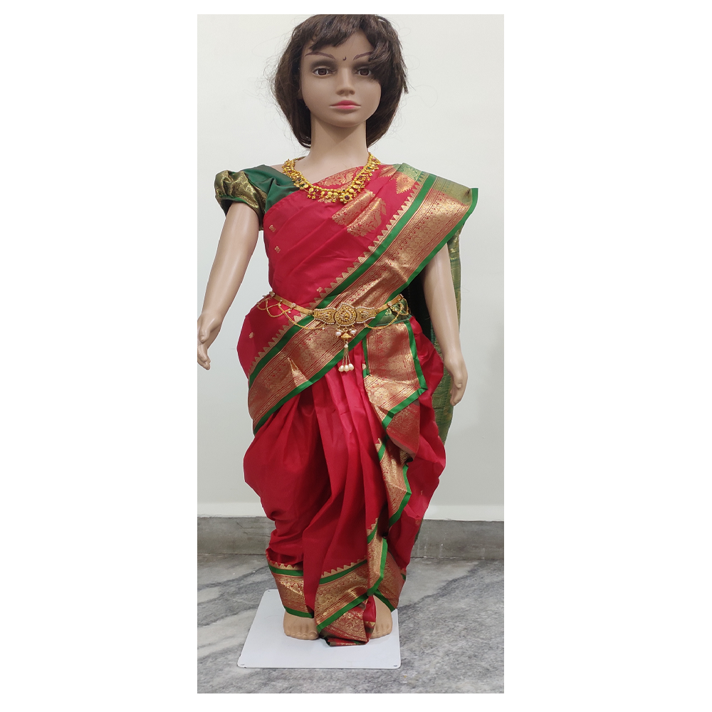 Girls nauvaari saree Art Silk wedding and festival collection