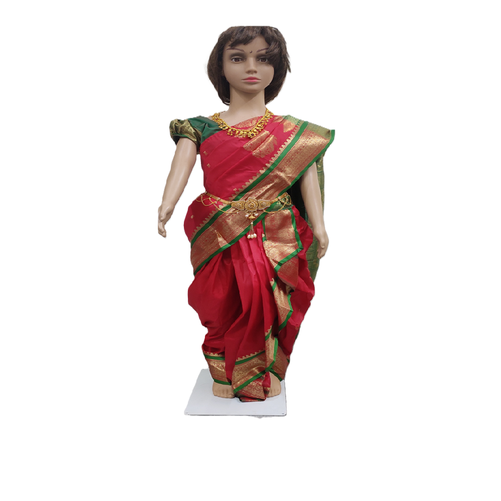 Girls nauvaari saree Art Silk wedding and festival collection