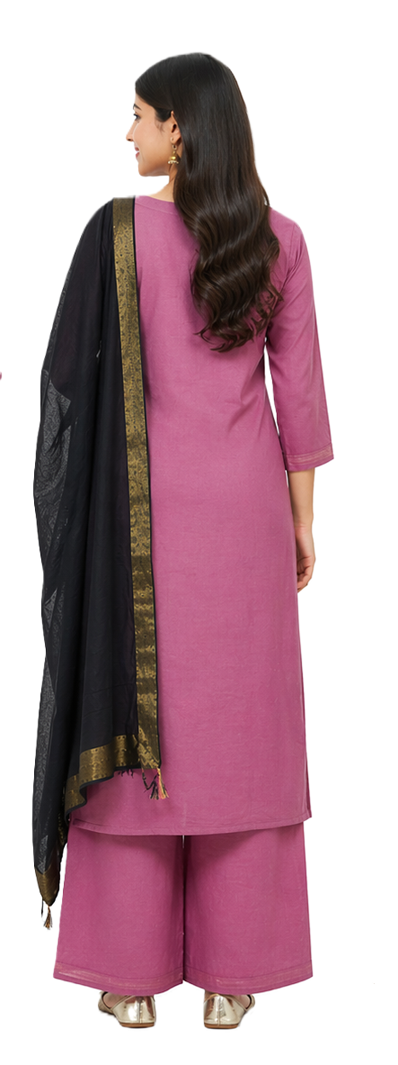 Slub Cotton kurti plazo dress with dupatta, best in summer